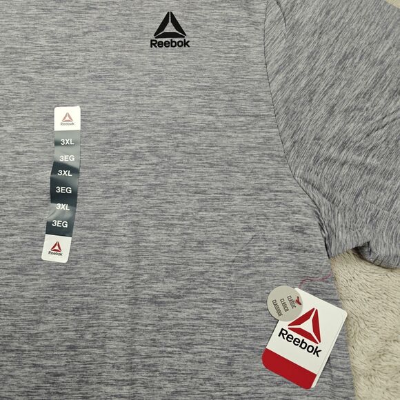Reebok Delta Core Performance T-Shirt Men's 3XL Golf Tennis Classic Fit Gray NWT - Picture 2 of 7